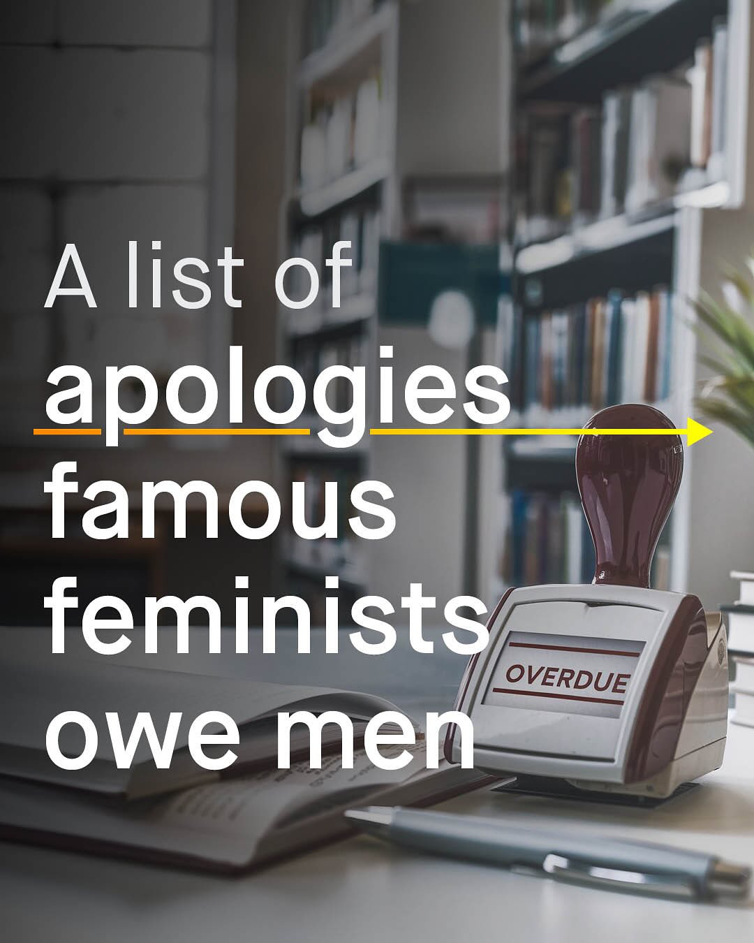 A list of apologies famous feminists OVERDUE owe men