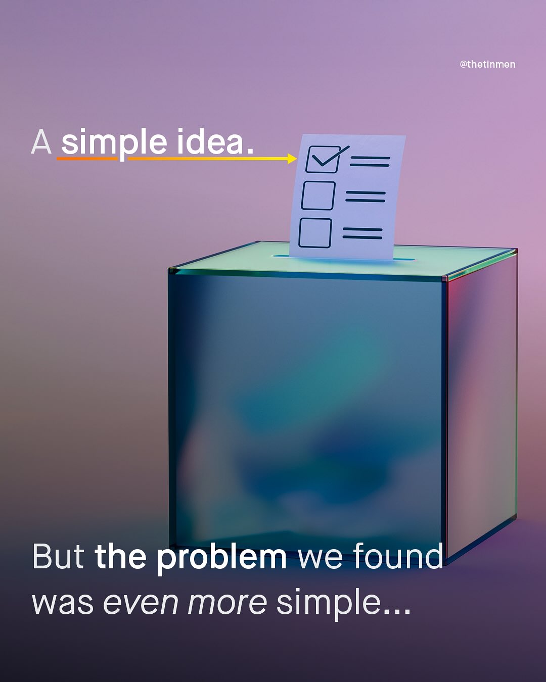 @thetinmen A simple idea: But the problem we found was even more simple ..